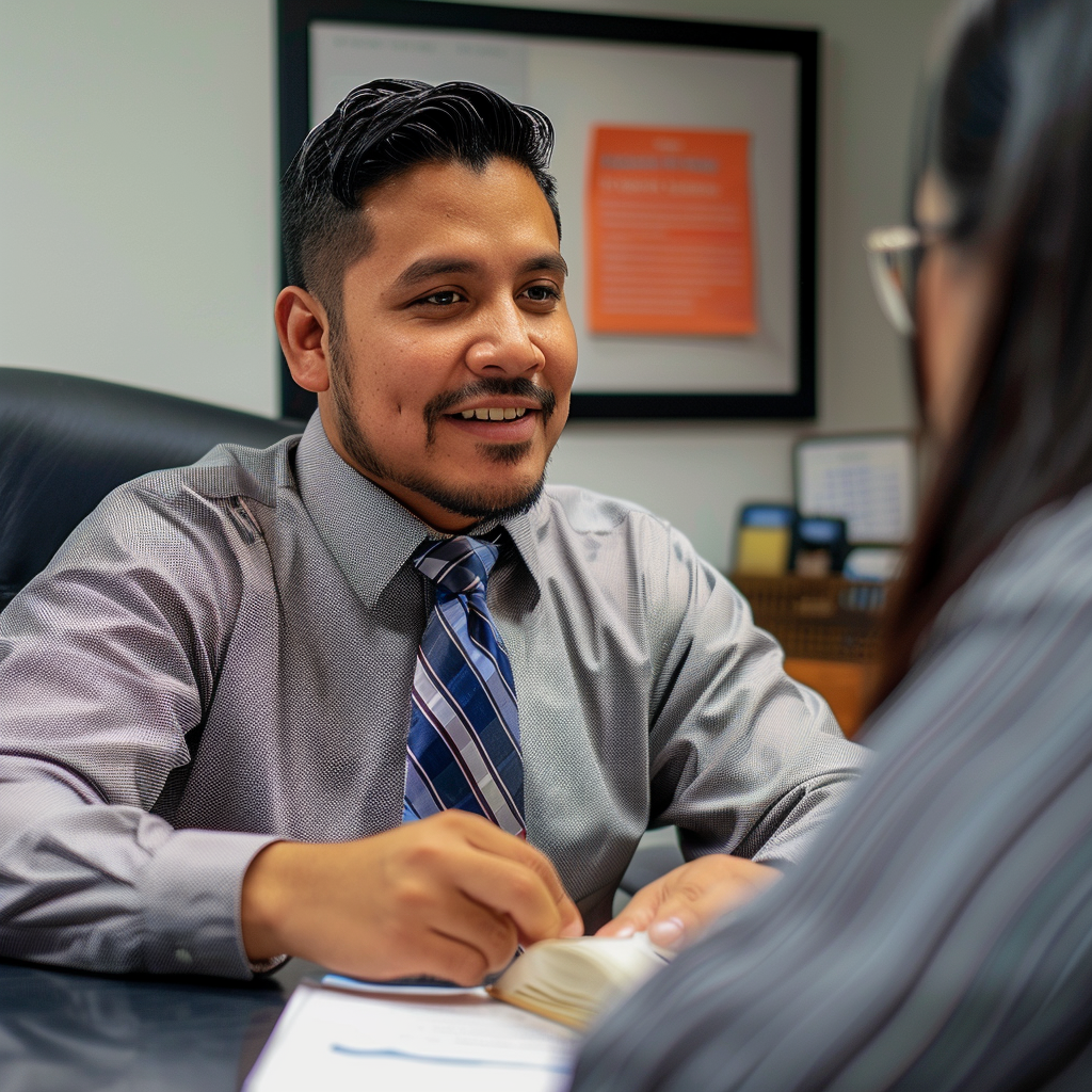 A banker helping a client secure a loan