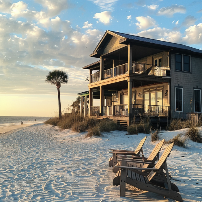 A picture of a beach house