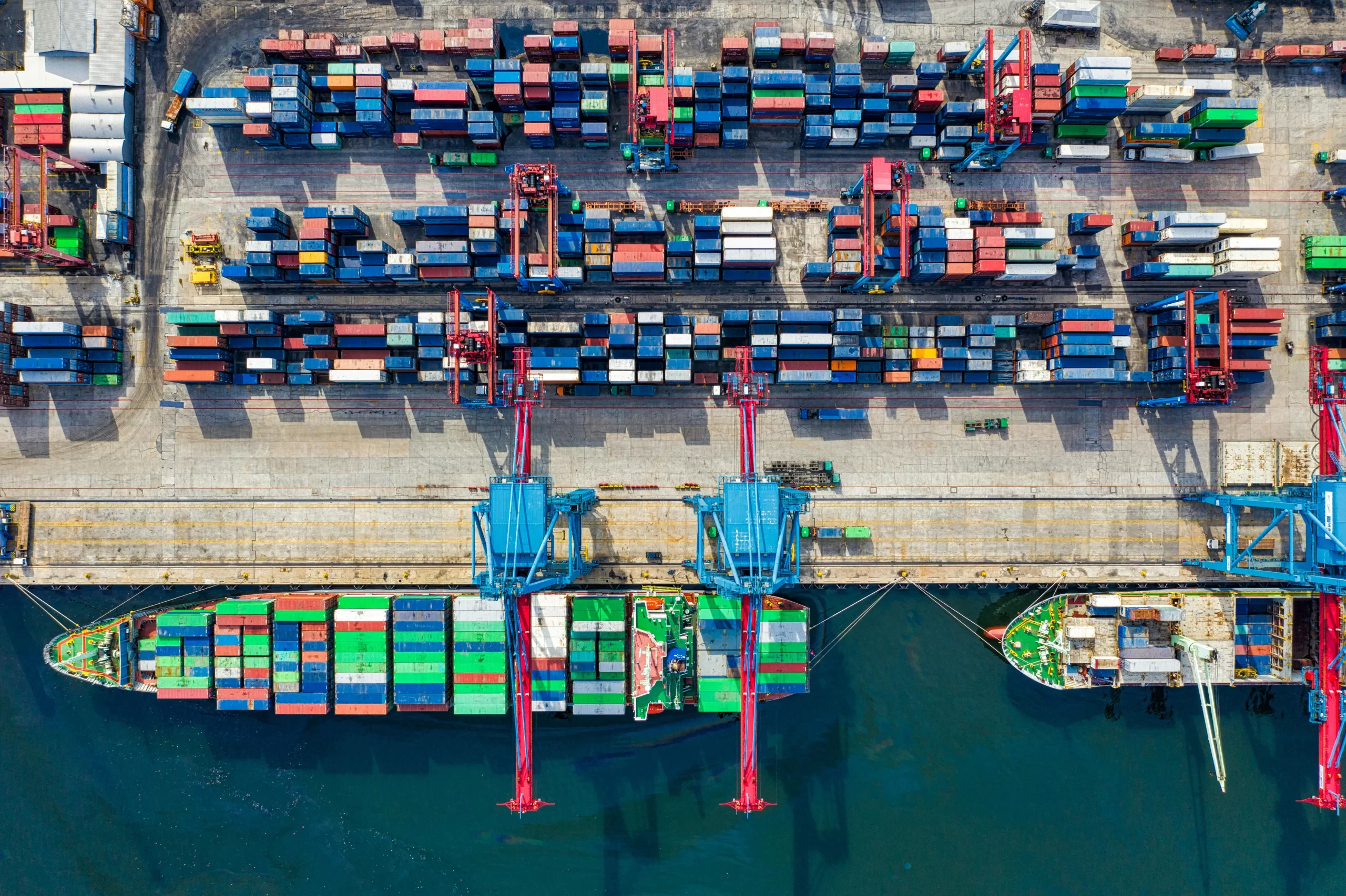 a shipping port from above