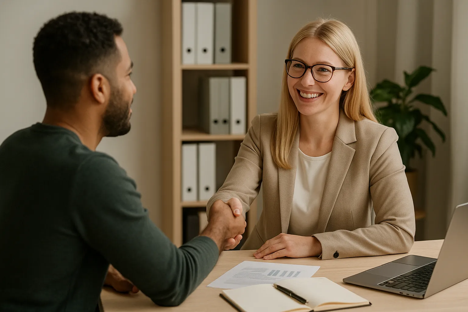 Accountant handshake