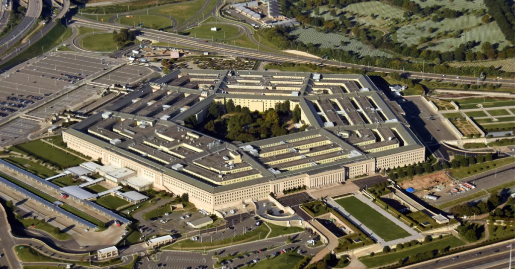 An aerial view of the Pentagon