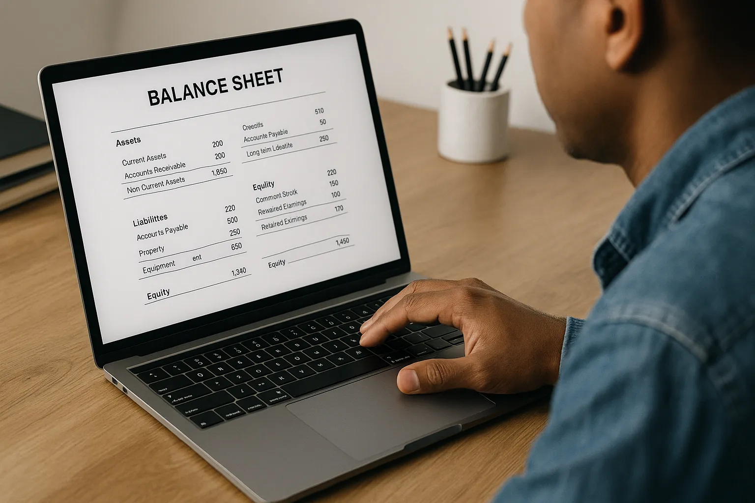 looking at a balance sheet