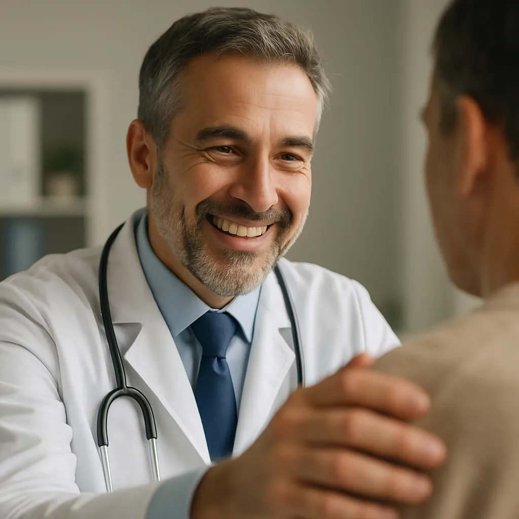 A picture of a doctor with a patient