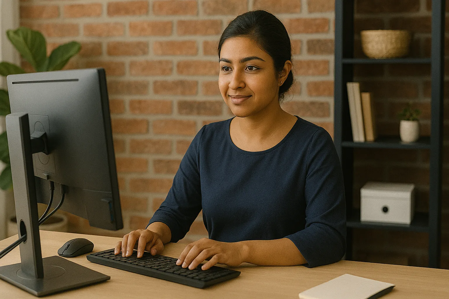 woman at computer