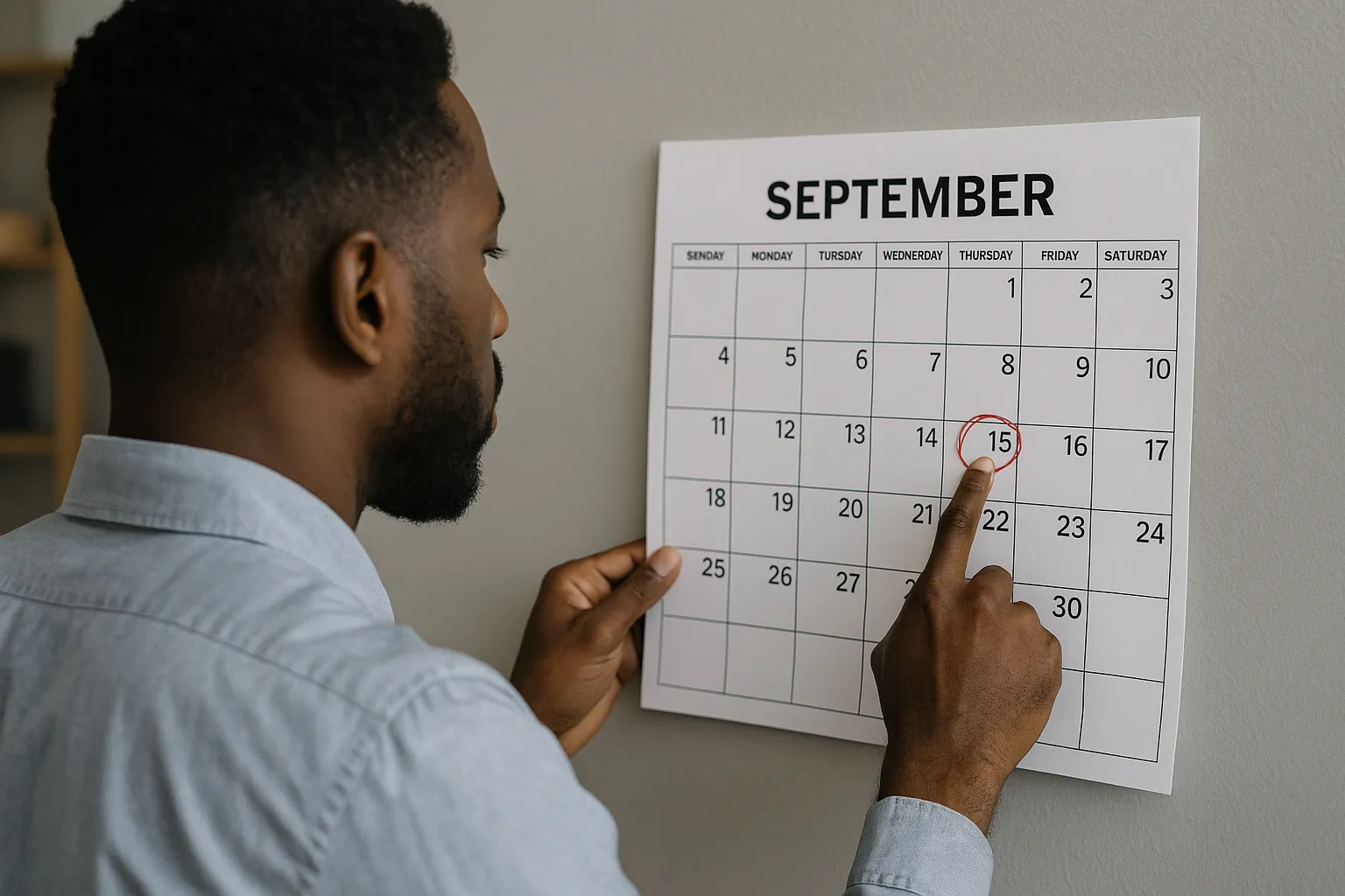 Man Looking At Estimated Tax September 15th Date
