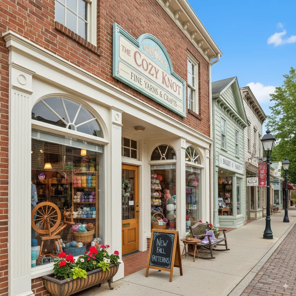 the cozy knot store in a downtown