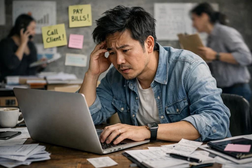 stressed business owner