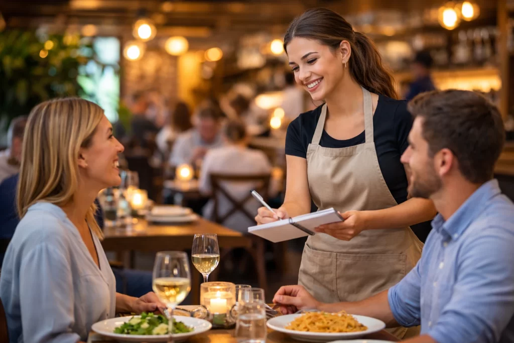 waitress at restaurant
