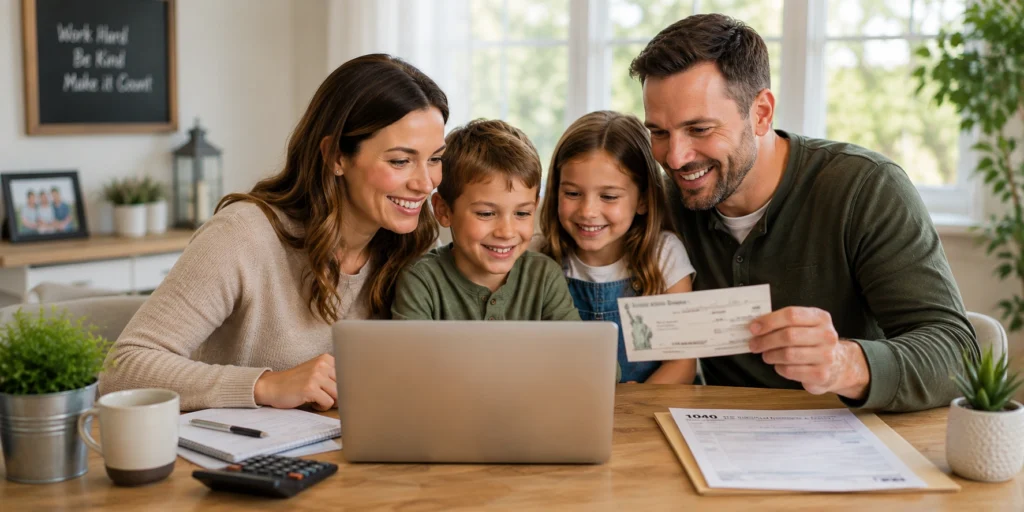 family looking at eitc